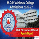 M.O.P. Vaishnav College for Women Chennai Admission 2026-27 to Start From March 19; Check Details Here